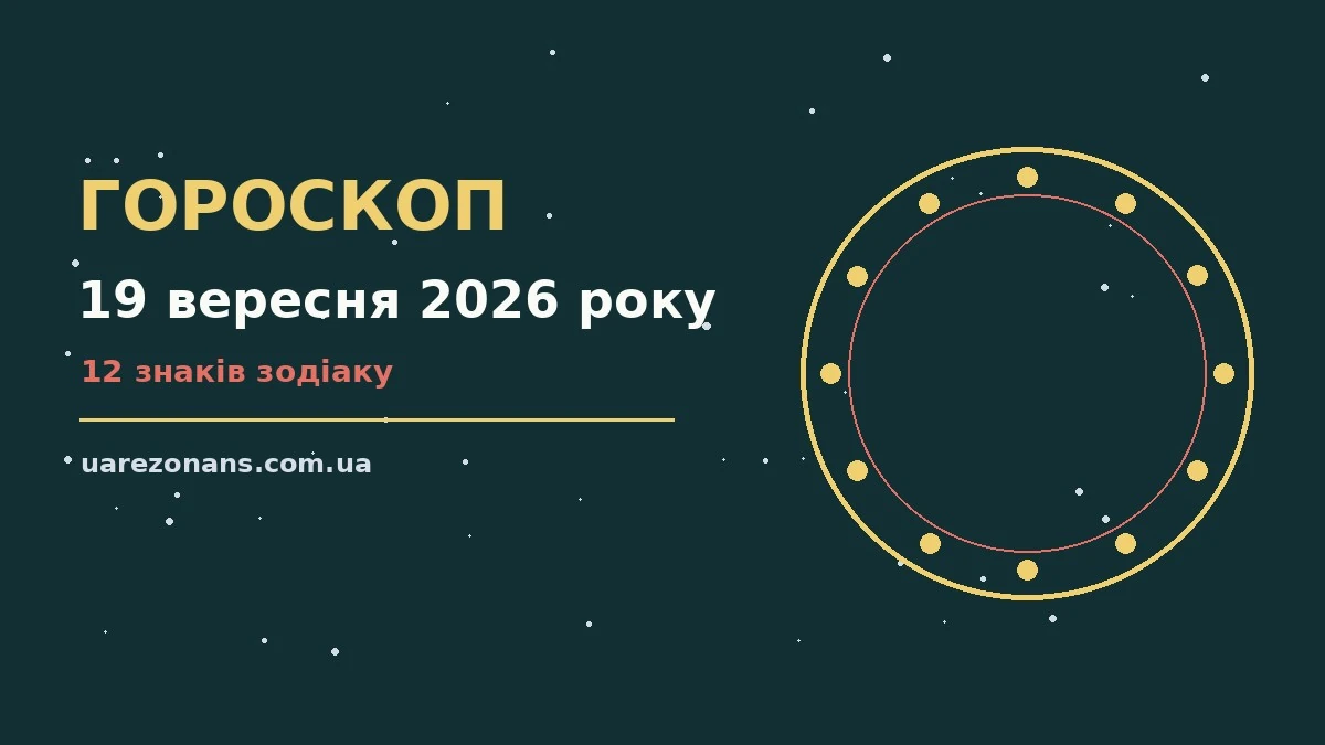 Зоряний гороскоп на 19 вересня 2026 року для дванадцяти знаків зодіаку